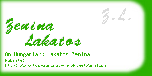zenina lakatos business card